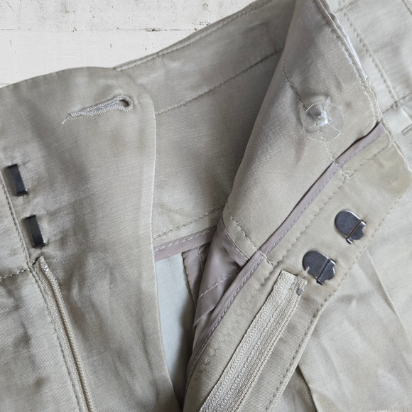 Banana Republic Gold Shiny High Waisted Satin Shiny Cargo Cropped Pants Size 4 - Picture 8 of 10